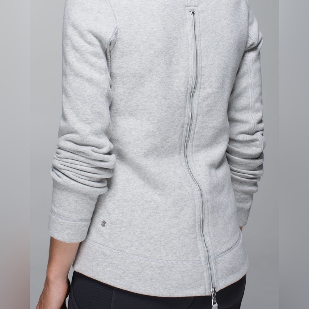 Lululemon En Route Jacket Heathered Light Grey Size 4 - Picture 6 of 16